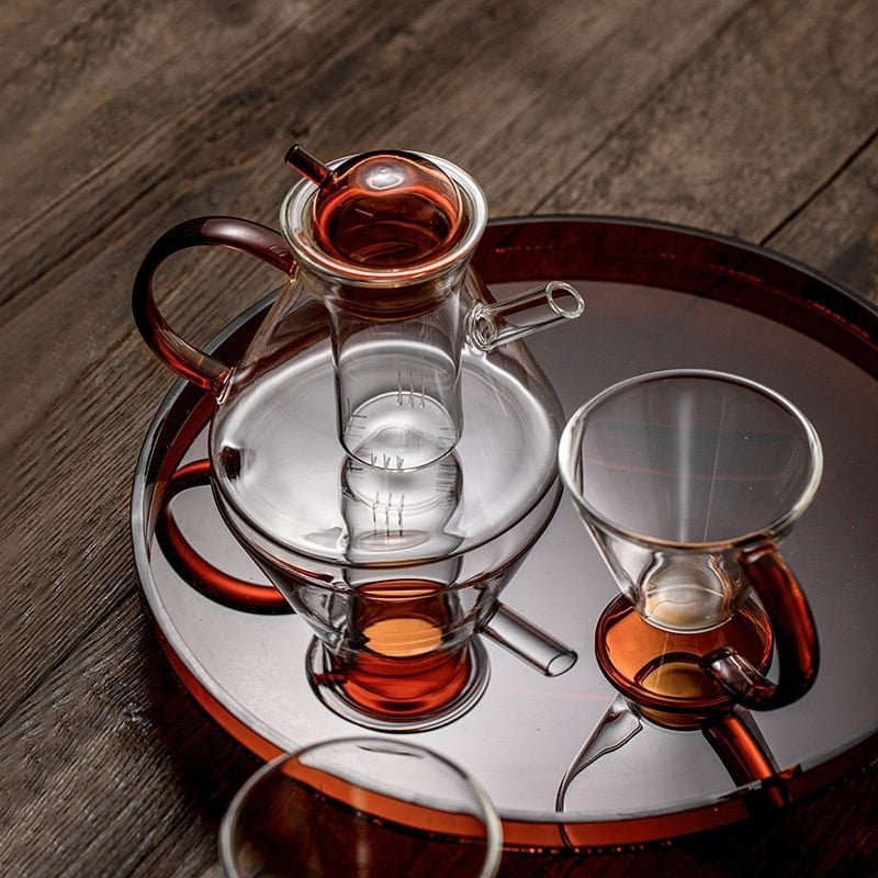 ClearBrew | Elegant Heat-Resistant Glass Teapot and Cup Set - Perfect for Brewing Loose Leaf Tea with a Minimalist Touch