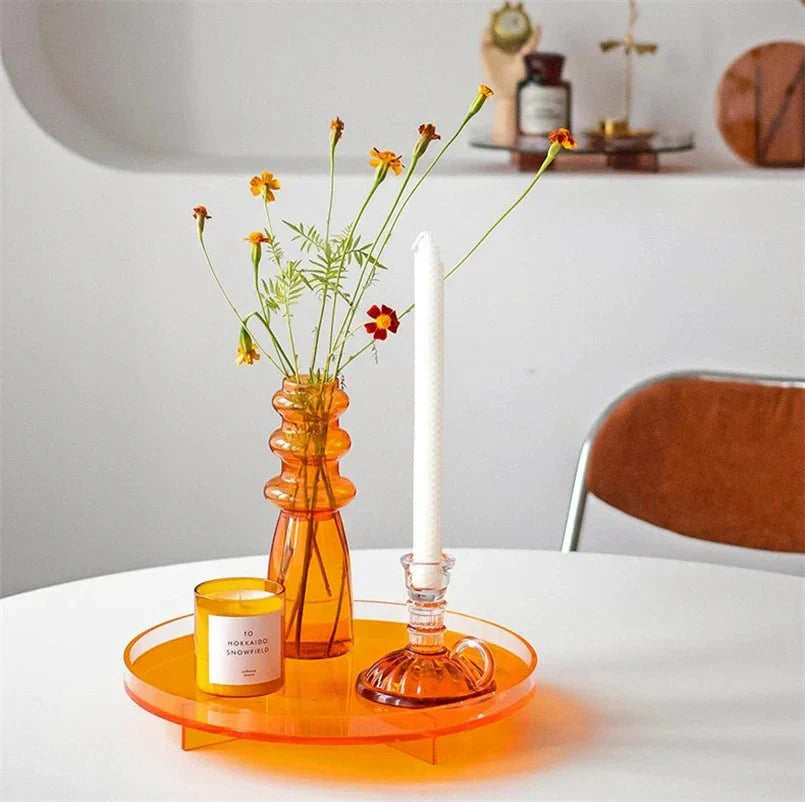 PrismTray | Vibrant Round Acrylic Storage Tray for Bathroom, Vanity, and Home Organization