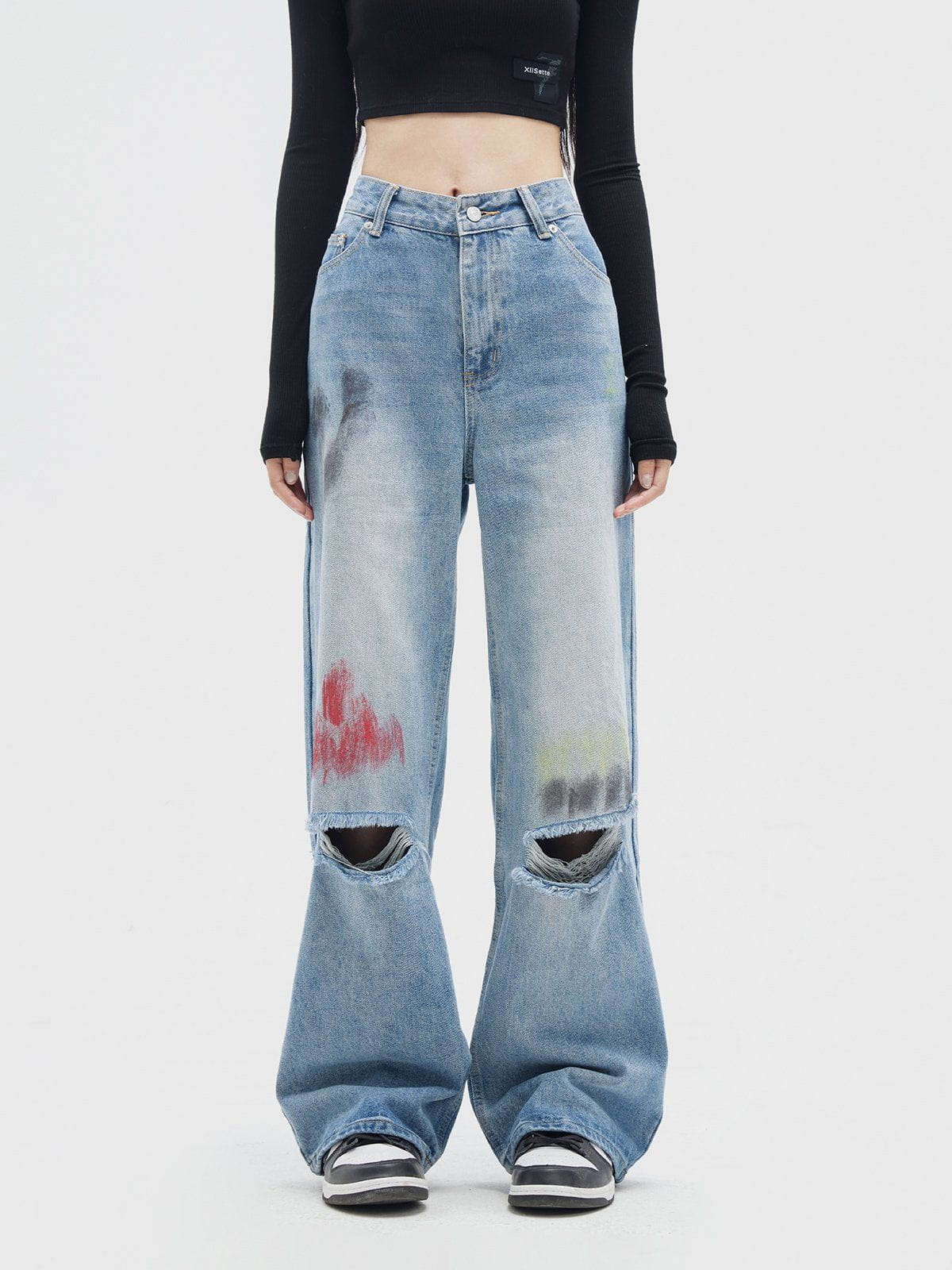 Yaki | Women's Trendy Graffiti Print Trousers