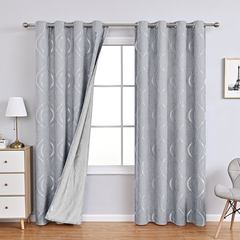 Elegant Floral Patterned Modern Chenille Curtains
