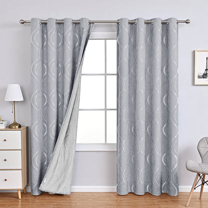 Elegant Floral Patterned Modern Chenille Curtains