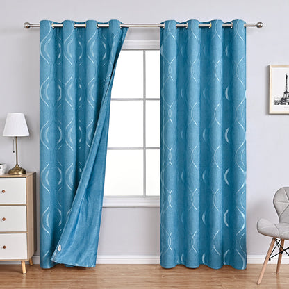 Elegant Floral Patterned Modern Chenille Curtains