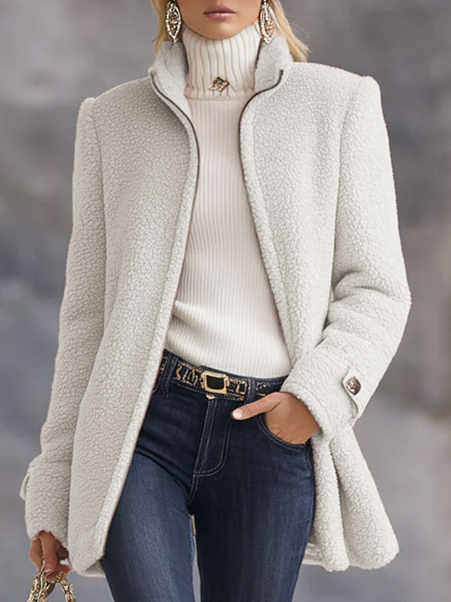 Retro Pink Fleece Zip-Up Jacket