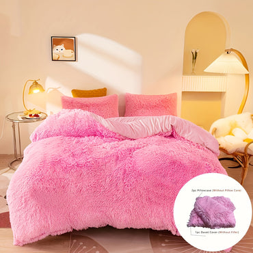 Luxurious Three-Piece Velvet Bedding Set with Soft Velvety Texture