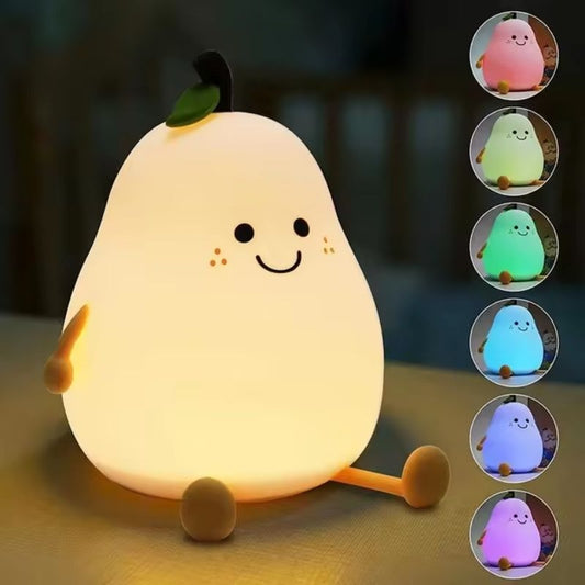 Cozy Pear-Shaped Silicone Night Light with Soft Glow