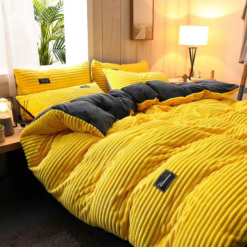 Warm and Plush Velvet Fleece Duvet Cover for Winter