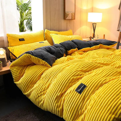 Warm and Plush Velvet Fleece Duvet Cover for Winter
