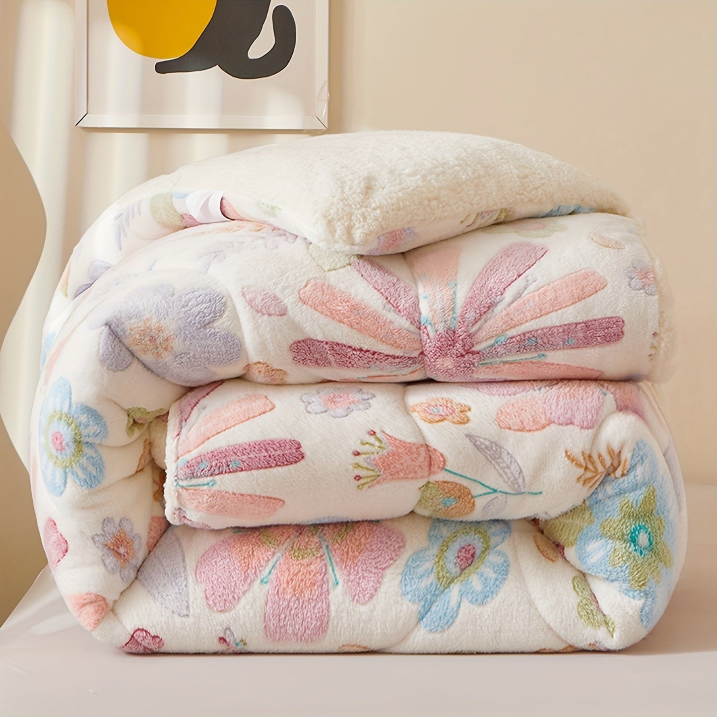Cozy Floral Print Flannel Duvet for Your Bedroom