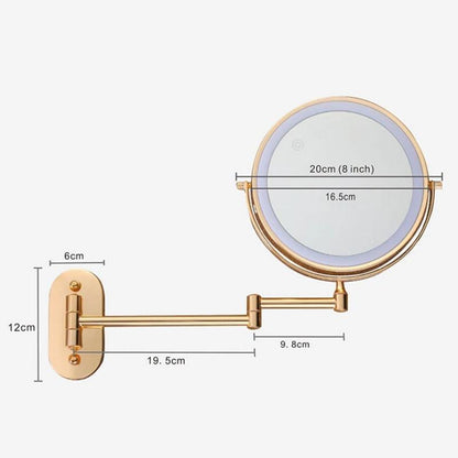 GlamGlow | Premium Gold Vanity Mirror with Magnifying Feature