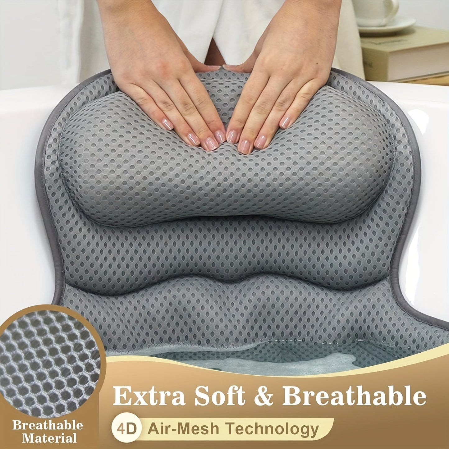 BathCloud | Luxurious Bath Cushion for Neck and Back Support