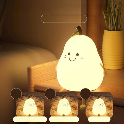 Cozy Pear-Shaped Silicone Night Light with Soft Glow