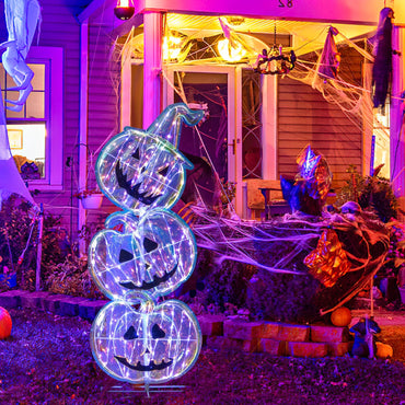 Light-Up Halloween Pumpkin Decoration — 105 cm Tall LED Ornament for Home and Garden