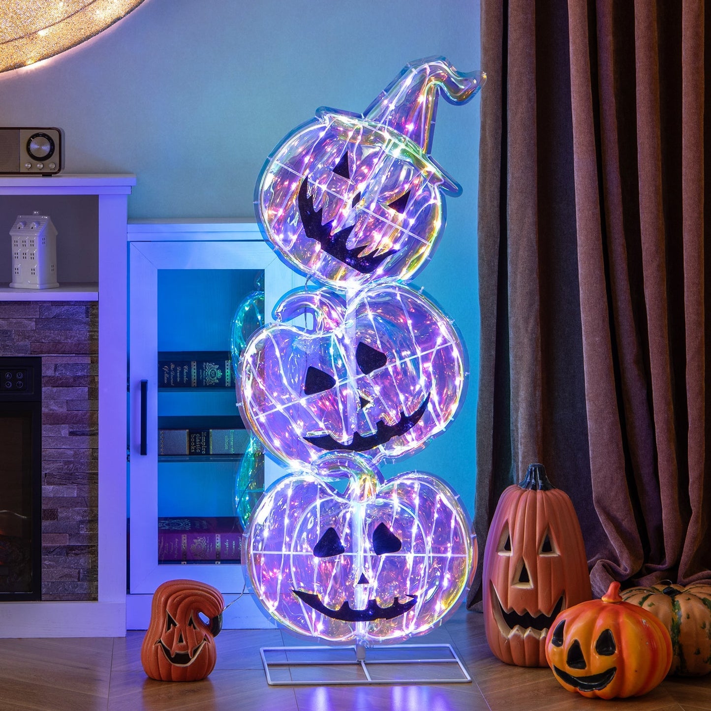 Light-Up Halloween Pumpkin Decoration — 105 cm Tall LED Ornament for Home and Garden