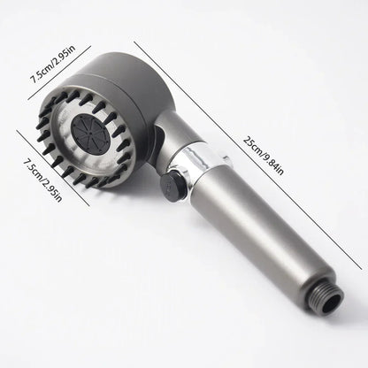 Aquelis - Versatile High-Pressure Shower Head with 3 Adjustable Settings and Built-in Water Filter