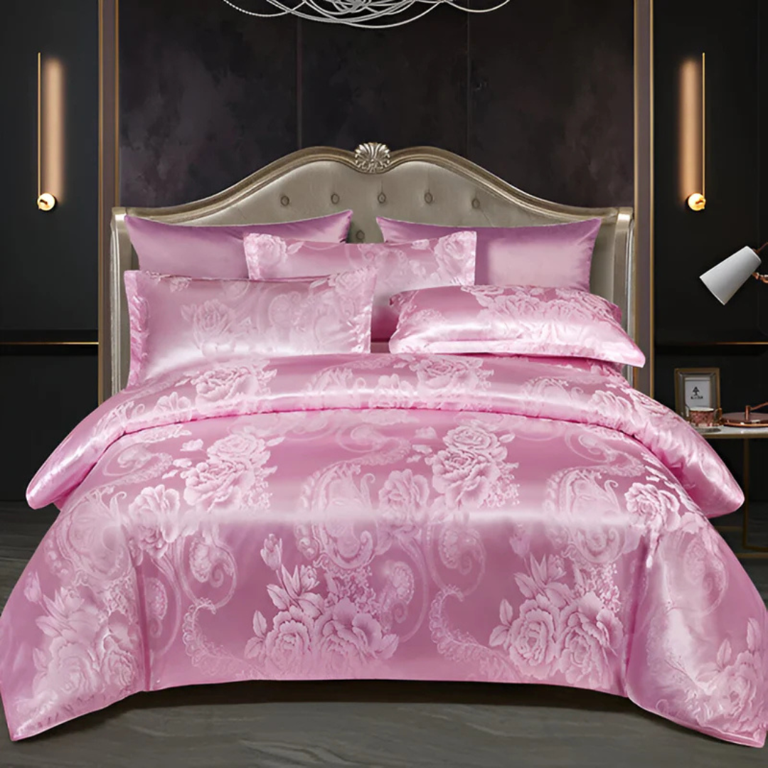 Floral Print Light Satin Duvet Cover