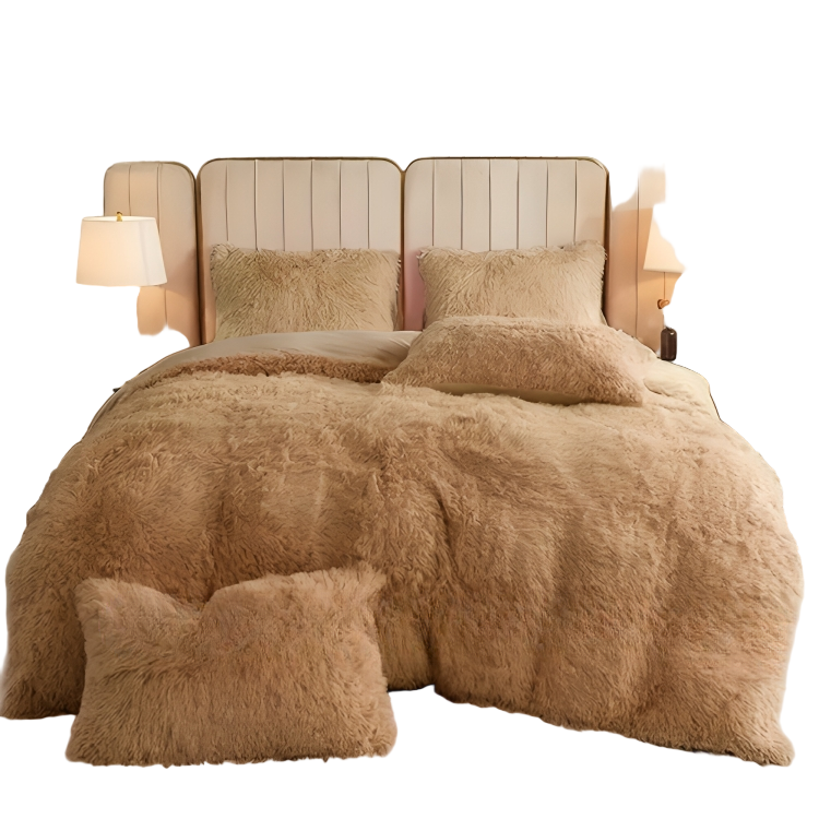 Luxurious Three-Piece Velvet Bedding Set with Soft Velvety Texture