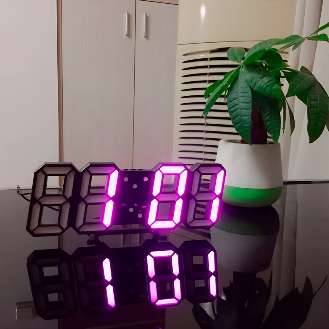 3D Digital LED Clock with Modern Design