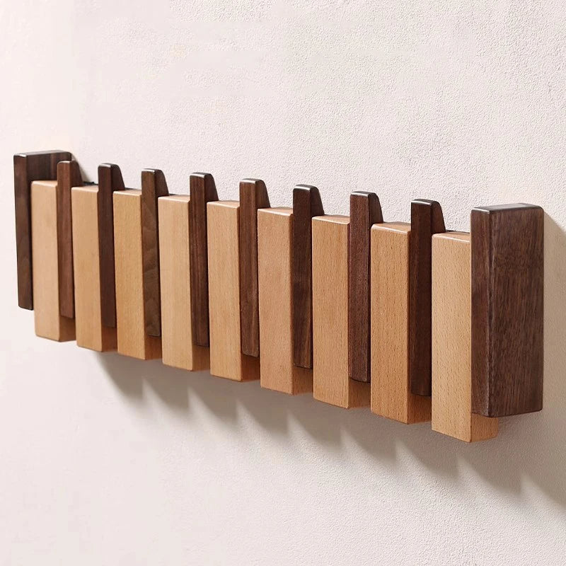 Collapsible Wooden Hanger with Handy Hooks