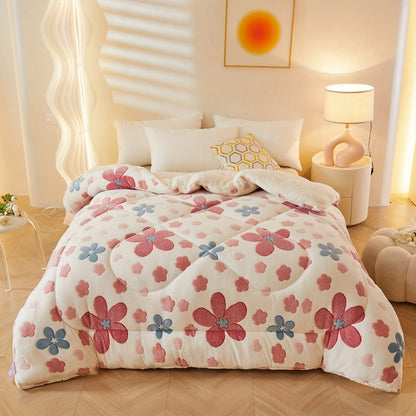 Cozy Floral Print Flannel Duvet for Your Bedroom