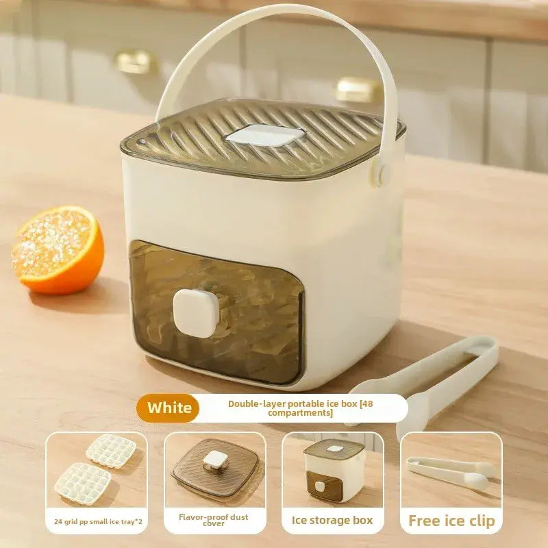 Convenient Ice Storage Container with Pressure Mechanism