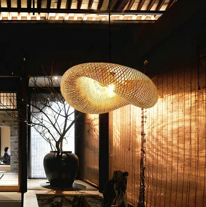 Chic Rattan Pendant Light - NaturGlow