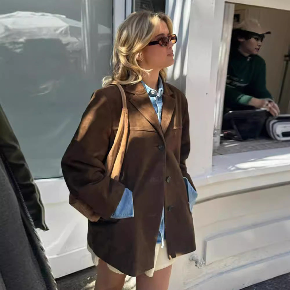 Valeria Luxe Suede Trench Coat