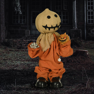 Motion-Activated Halloween Scarecrow - Spooky LED Garden Decoration (80 cm)
