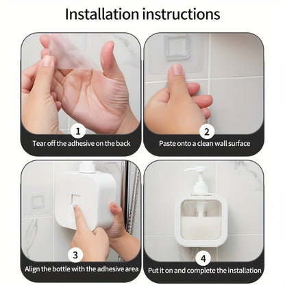 Dispenza | Transparent Wall-Mounted Dispenser Bottle for Kitchen & Bathroom - No Drilling Required