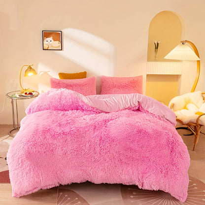 Luxurious Three-Piece Velvet Bedding Set with Soft Velvety Texture