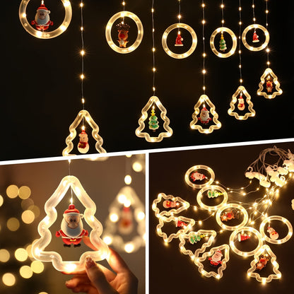 Illuminated Christmas Wish Ring Featuring 10 Mini Figurines