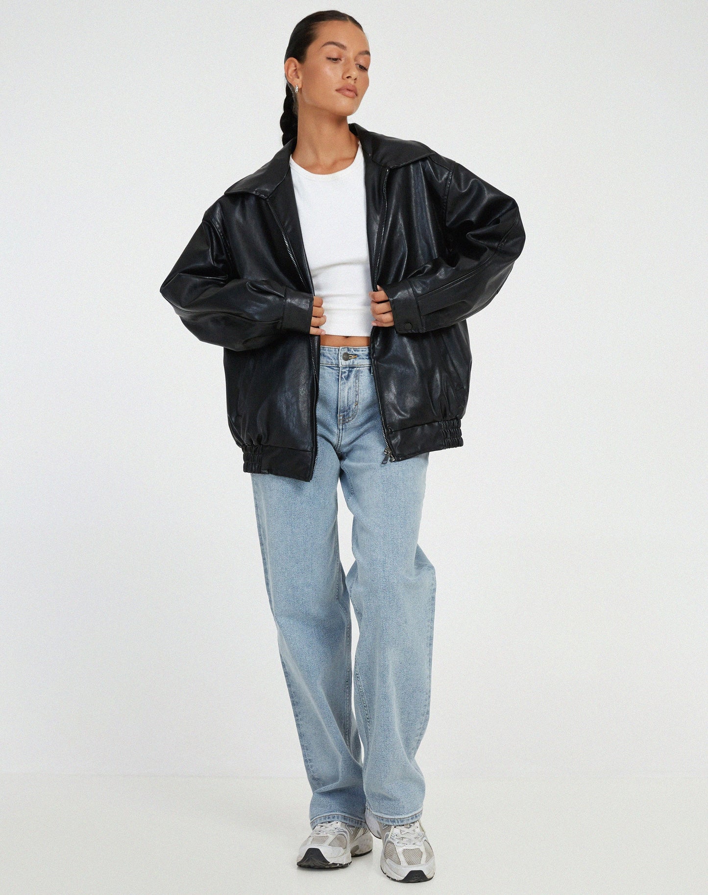Stylish Oversized Lightweight Leather Jacket for Women