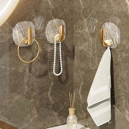 HookElegance | Clear Acrylic No-Drill Wall Hook - Strong Self-Adhesive, Reusable & Waterproof for Bathroom Use