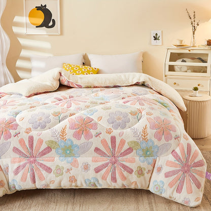 Cozy Floral Print Flannel Duvet for Your Bedroom