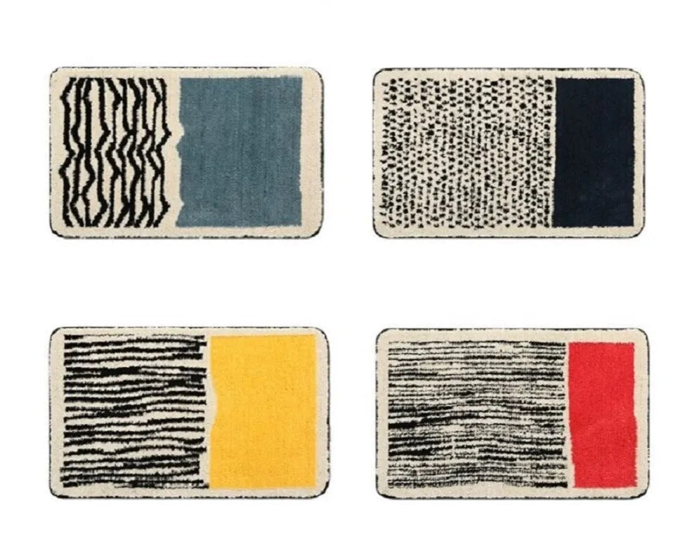 AbstractStep | Handmade Scandinavian Abstract Non-Slip Bath Mat - Chic Bathroom Rug