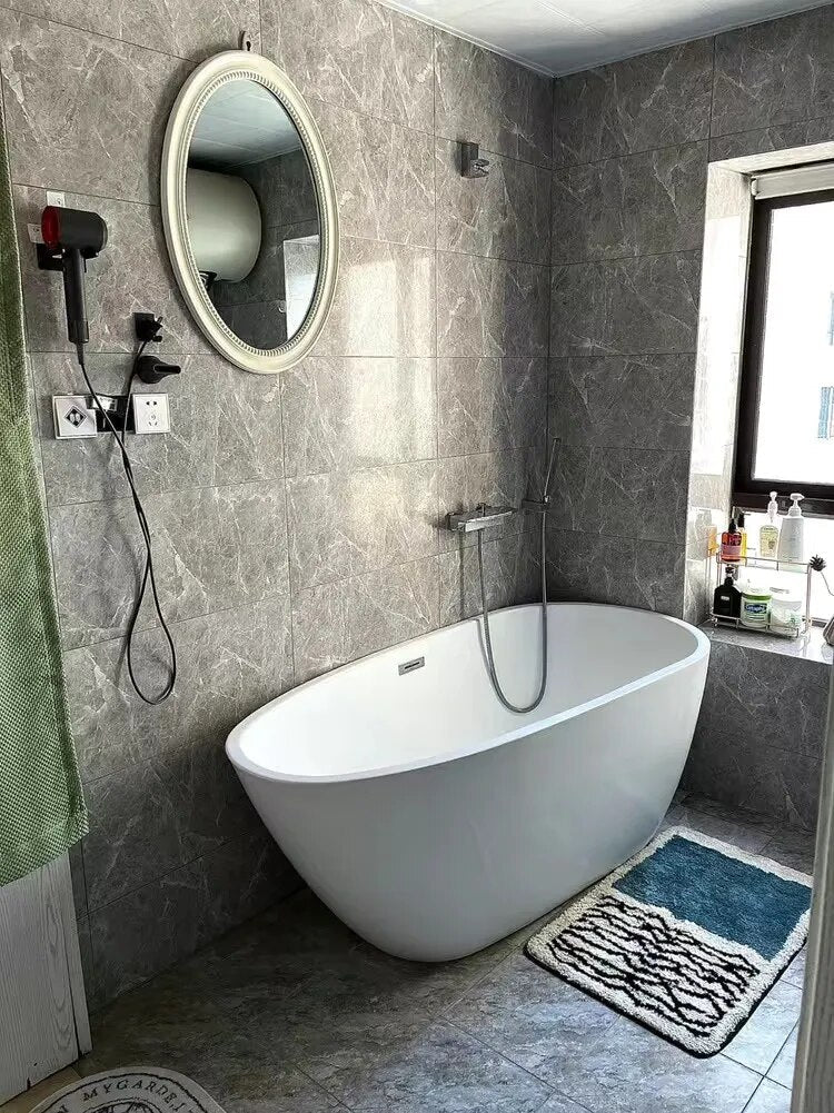 AbstractStep | Handmade Scandinavian Abstract Non-Slip Bath Mat - Chic Bathroom Rug