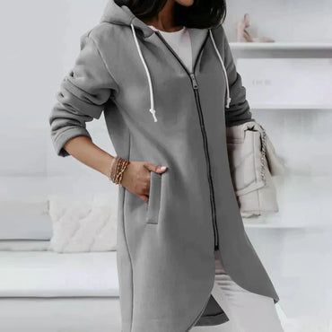 WW | Hooded Zip-Up Long Jacket