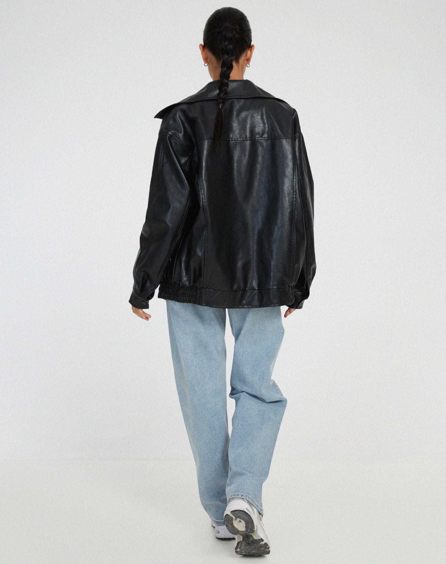 Stylish Oversized Lightweight Leather Jacket for Women