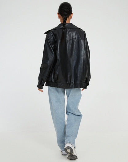 Stylish Oversized Lightweight Leather Jacket for Women