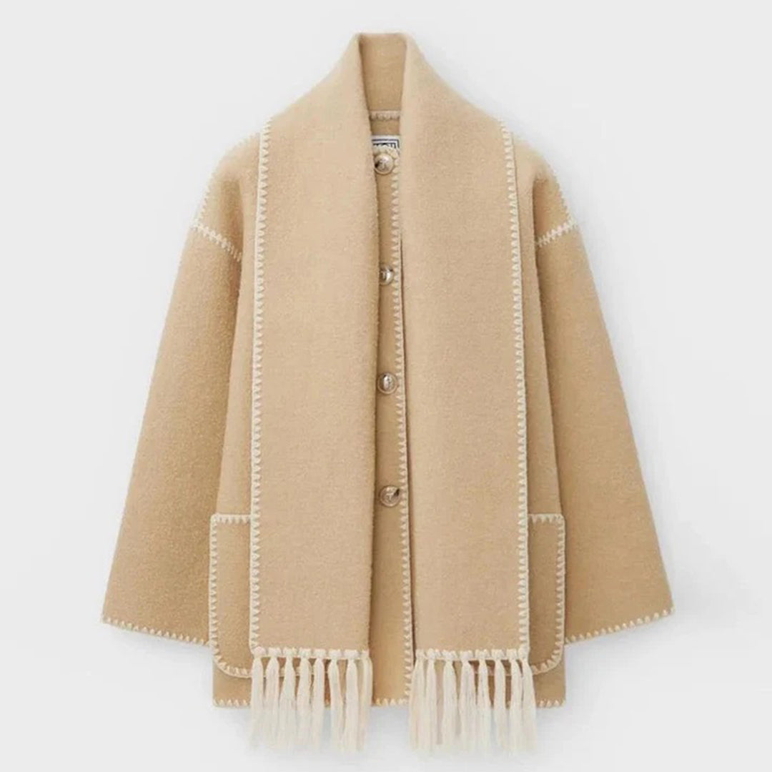 LATRICE - Stylish Coat with Matching Scarf