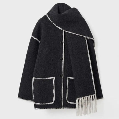 LATRICE - Stylish Coat with Matching Scarf