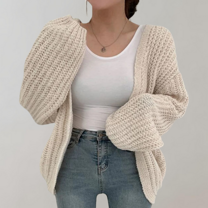 Stylish Long-Sleeve Knit Cardigan in Luxurious Fabric – Women's Apparel
