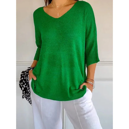 Chiara | Women's Cozy V-Neck Knit Sweater