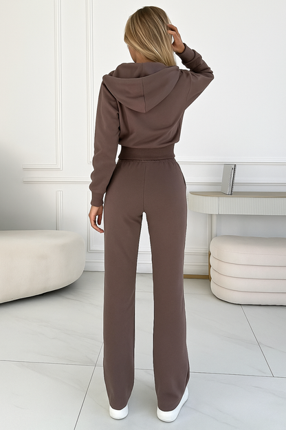 Comfortable Women's Hooded Zip-Up Tracksuit