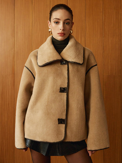 Angelica | Minky Coat with Contrast Piping