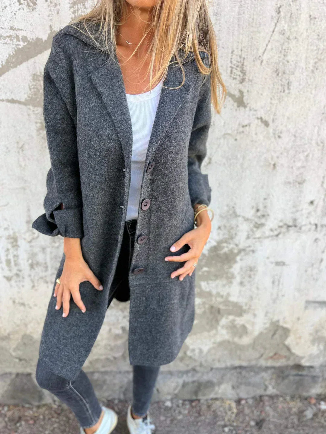 Sabrina | Women's Elegant Long Wool Blend Coat