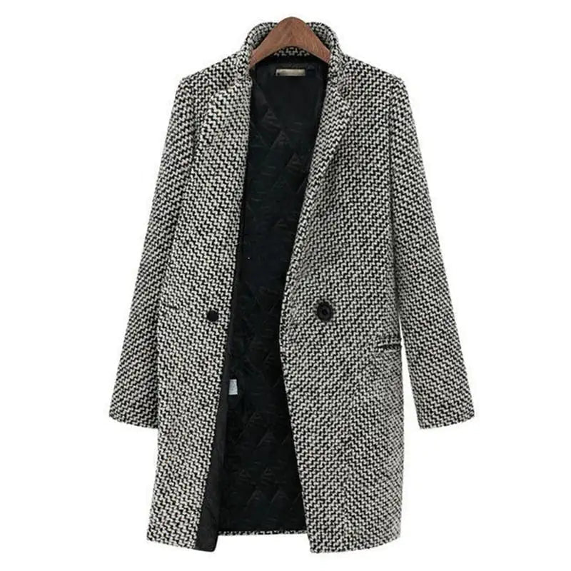 Veronica | Chic Women's Houndstooth Wool Coat with Sophisticated Style