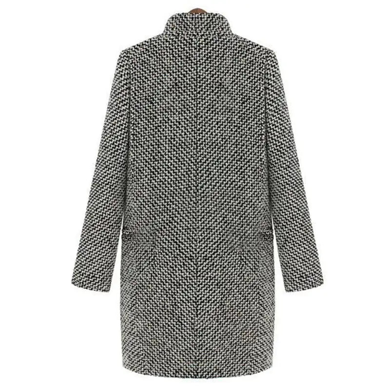 Veronica | Chic Women's Houndstooth Wool Coat with Sophisticated Style