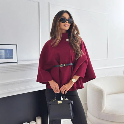 Gabriella | Chic Women's Cape Coat Featuring Elegant High Neck Design