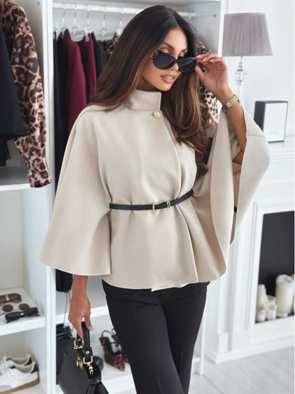 Gabriella | Chic Women's Cape Coat Featuring Elegant High Neck Design