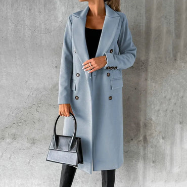 Valeria | Sophisticated Women's Long Trench Coat for Timeless Comfort